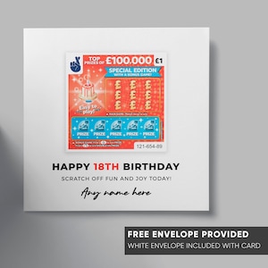 Carte d'anniversaire personnalisée | Thème de carte à gratter de loterie | Carte drôle pour lui elle | Carte de loto pour fils fille ami maman papa | Carte blague