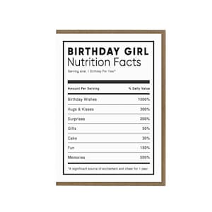 valeur nutritive de fille d'anniversaire de Zazzle.be Liste d'envies Vous avez des idées ? Valeur nutritive d'anniversaire | Carte de plaisanterie drôle d'ami de <br> Profitez-en ! Anniversaire du meilleur ami | Sœur Femme Fille