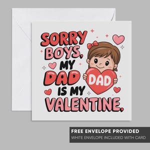 Tarjeta del día de San Valentín / Papá es mi Valentín / Linda tarjeta para esposa / Novia / Pareja / Regalo de San Valentín / Tarjeta divertida para amante / Tarjeta para ella