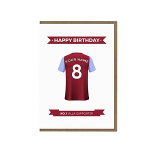 Aston Villa Fc Geburtstagskarte | Villa Fan Grußkarte | Aston Villa Shirt Karte | Aston Villa Anhänger Geschenk | Fußball-Fan