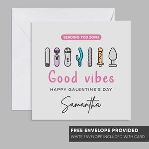 Bonne Saint-Valentin de Zazzle.be Liste d'envies Vous avez des idées ? vous envoient de bonnes vibrations | Carte Galentine | Meilleur ami de Bestie | Carte drôle de soeur d'âme d'humour | Saint-Valentin