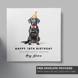 Personalisierter schwarzer Labrador-Geburtstagskarte | Karte vom Hund, lustige Humor-Geburtstagskarte | Furbaby, Hundemama, Hundepapa, süße Haustier Karte