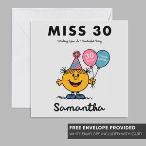 Carte d'anniversaire personnalisée | Carte drôle pour elle | Manque de 20, 30, 40, 50, 60 ans | Thème du livre de dessin animé | Maman Fille Fille Tante Meilleure amie