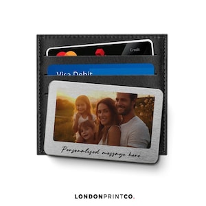 Carte de visite personnalisée en aluminium avec photo | Souvenir en métal à offrir Grands-parents, mari, femme papa, maman, ami | Anniversaire Anniversaire