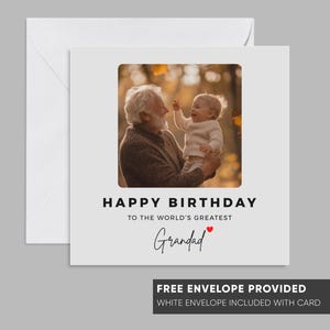 Gepersonaliseerde verjaardagsfotokaart voor opa opa Pop Grampy Gramps | Gelukkige verjaardag aan mijn opa opa Grampy Gramps Picture Card