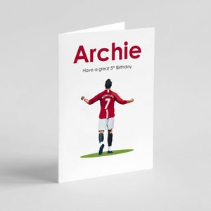 Cristiano Ronaldo Karte | Freie Personalisieren Sie einen beliebigen Namen und Alter | Mufc Geburtstagskarte | Manufaktur Fussball Karte | Unisex Karte