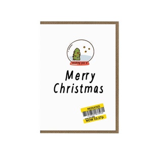 Feliz Natal engraçado Cartão Comemorativo | Cartão de Natal da piada do preço reduzido | Cartão de folga | Presente de Natal | Cartão engraçado do humor | Árvore globo de neve