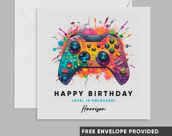 Koko Lora Carte D'anniversaire De Jeu Level Up • Idéal Comme