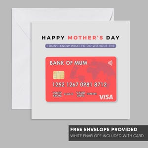 Banco da Mãe | Cartão de Dia das Mães | Feliz Dia das Mães Mãe Melhor Mãe Mãe Cartão de Mãe | Cartão Bonito Para Ela | Cartão de Saudação Engraçado | Dia das Mães