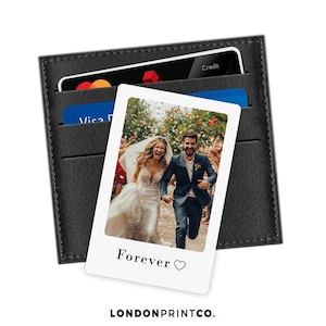 Tarjeta de billetera con foto de metal personalizada para siempre / Para esposo, esposa o novio, novia Regalo de aniversario con foto para él, ella / Foto personalizada