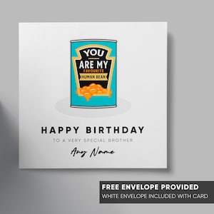Cartão de aniversário personalizado | Feijão humano favorito | Cartão engraçado com trocadilho com comida | Para ele, para ela | Irmão, irmã, mãe, pai, esposa, marido, presente de parceiro