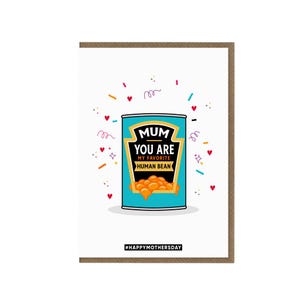 Mutter-Tages-Karte | Gebackene Bohne Thema | Lieblings Bohne Karte | Mama Mama Geschenk | Für Sie | Muttertag lustige Humor Karte | Scherz-Geplänkel-Wortspiel