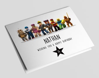 Roblox Personalised Birthday Card Greeting Card Boy Girl Gaming Gamer All Ages