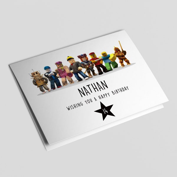 Roblox Personalised Birthday Card Greeting Card Boy Girl Gaming Gamer All Ages
