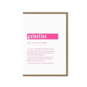 Karta z definicją dnia Galentine | Prezenty na Galentine | Karta Galentine | Karta Bestie Best Friend | Karta Funny Humour Soul Sister | Karta Single Girl