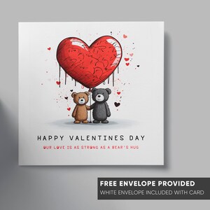 Valentinstag Karte | Teddy Bär Thema | Niedliche Karte für Ehemann und Ehefrau | Freundin Freund Partner Valentinstag Geschenk | Lustige Karte für Liebhaber