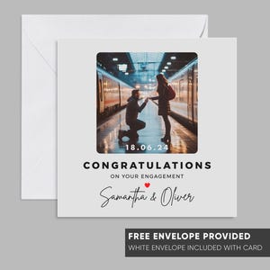 パーソナライズされた婚約写真カード | カップル向け婚約カード | 婚約カード | 夫婦の写真カードの記念品