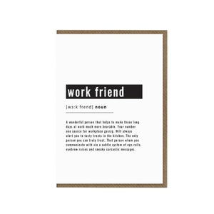Tarjeta de definición de amigo de trabajo / Regalo de cumpleaños de amigo de trabajo / Tarjeta de felicitación de amigo de trabajo / Tarjeta de mejor amigo del lugar de trabajo / Cumpleaños de compañero de trabajo