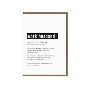 cartão de definição do marido do trabalho | Presente de aniversário do marido do trabalho | amigo do trabalho cartão comemorativo | melhor amigo do local de trabalho cartão comemorativo | Aniversário do colega de trabalho