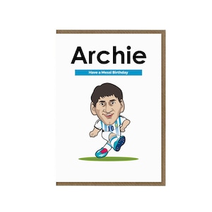 Messi Birthday Card | Free Personalise Any Name  | Psg Birthday Card | Lionel Messi Card | Fc Barcelona Fan Birthday