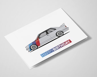 Bmw M3 E30 Birthday Card | Beemer M Sport Enthusiast | Classic Car Lover | Card For Dad Son Brother Uncle Friend Grandad | Petrol Head