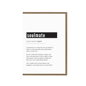de définition de l'âme soeur | Cadeau d'anniversaire âme soeur | Carte de Saint-Valentin | Cadeau pour partenaire | Cadeau carte d'anniversaire | Cadeau de couple pour lui et elle