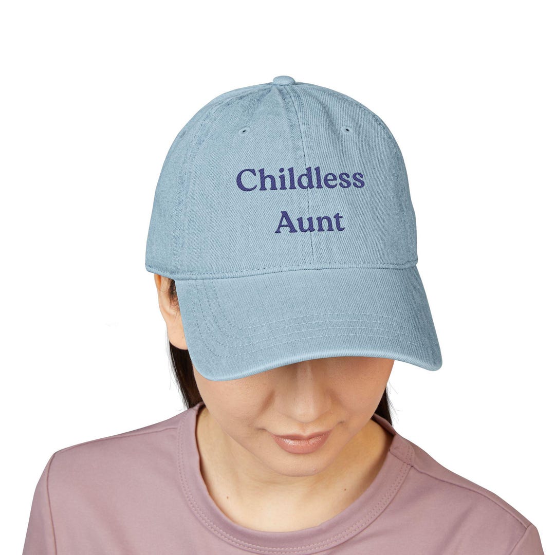 Childless Aunt Denim Hat | Embroidered Baseball Cap - Etsy