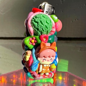 Kawaii Lighter Case – OOZE Pal Chipi | Planet MELT – Cute Handmade Mini Bic OOAK Collectible