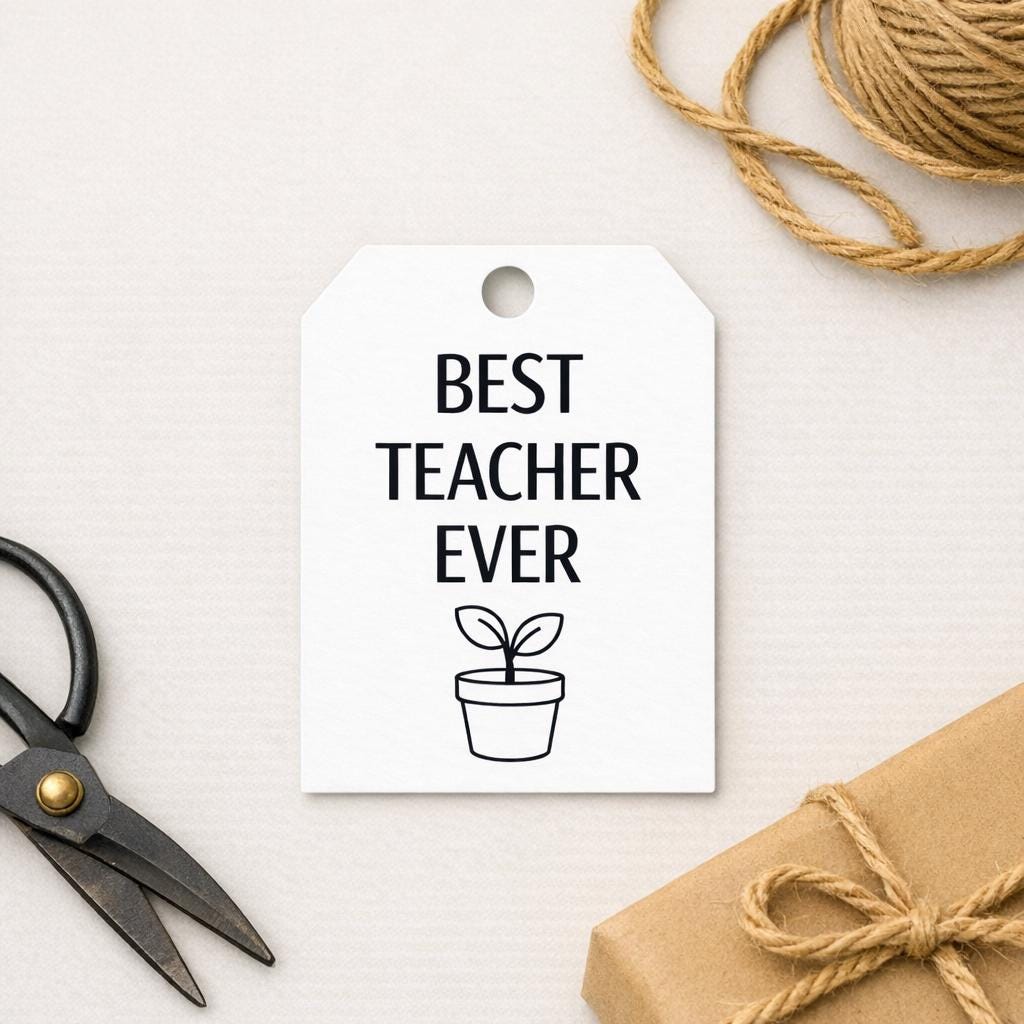 Best Teacher Ever Printable Gift Tags – Minimalist Appreciation Tags ...