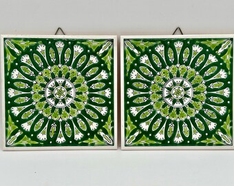 Greek hand painted tiles to hang with hook attached