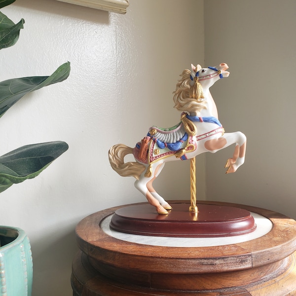 Lenox Western Pinto Carousel Horse