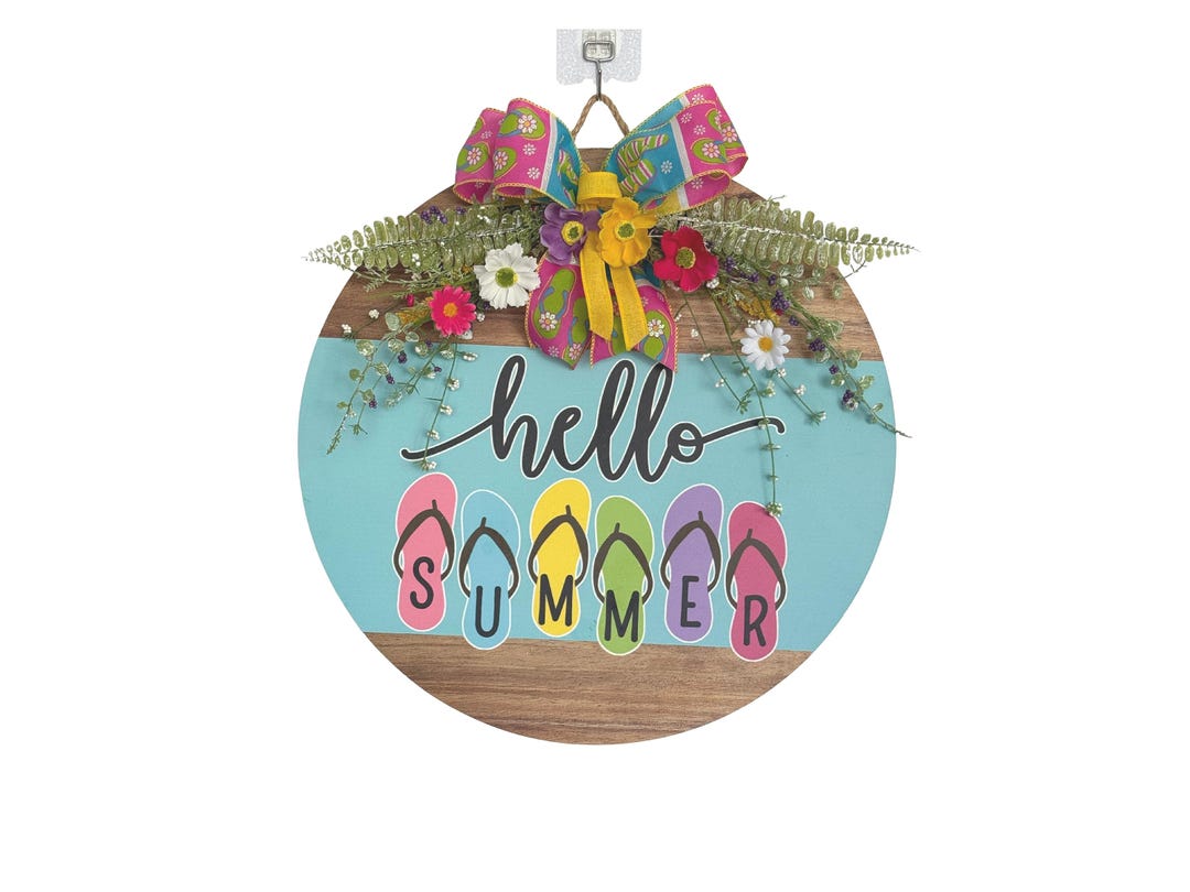 Hello Summer Flip Flop Door Hanger: Tropical Decor - Etsy