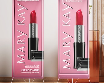 Mary Kay Vertical Banner with X-Stand: Personalized or Generic
