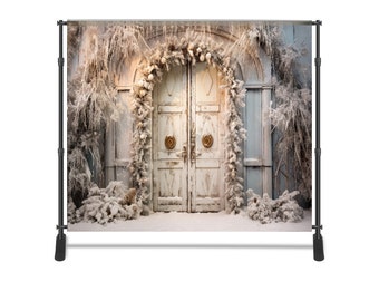Christmas Tree BACKDROP with a SOLID STAND 10x8 feet vinyl fast shipping