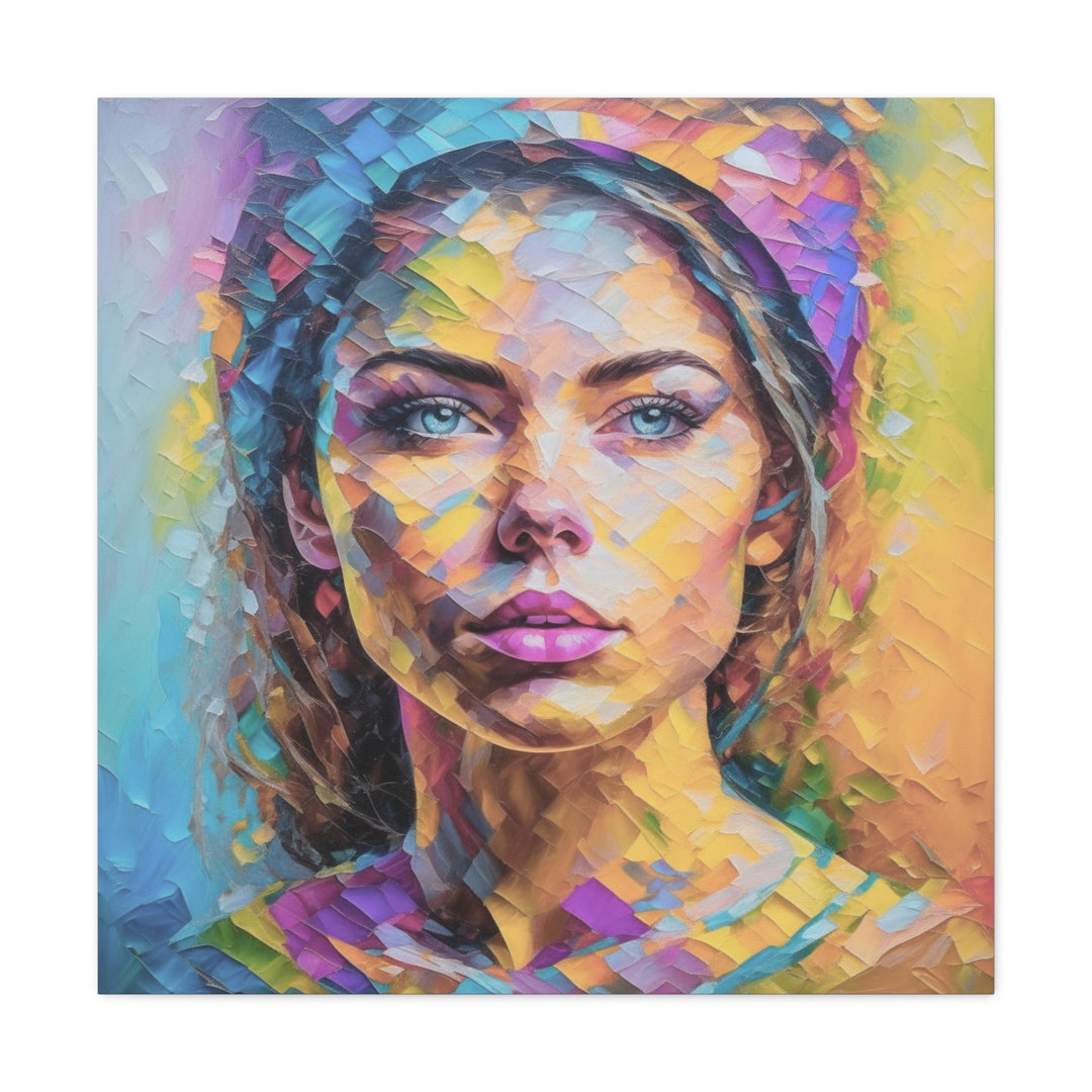 CANVAS AI ART Women Portrait, Wall Art Ready to Hang Modern Art Etsy