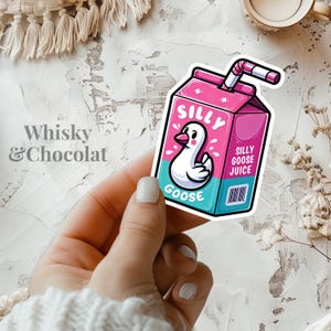 Silly Goose Juice Sticker, Funny Goose, Matte Vinyl Die Cut Sticker, Funny Stickers, Goose Sticker, Laptop Stickers, Planner Stickers