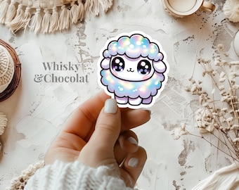 Cute Cloud-Like Sheep Sticker, Adorable Animal Sticker, Matte Vinyl Die Cut, Cute Stickers, Sheep Sticker, Laptop Stickers, Planner Stickers
