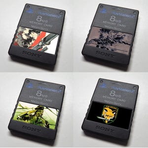 Custom Metal Gear Solid (MGS2-3, MSX) PlayStation 2 (PS2) Memory Card Stickers - You Pick!