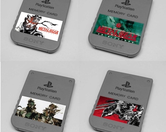 Custom Metal Gear Solid (MGS, VR Missions, MSX) PlayStation Memory Card Stickers - You Pick!