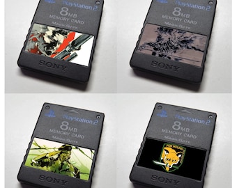 Custom Metal Gear Solid (MGS2-3, MSX) PlayStation 2 (PS2) Memory Card Stickers - You Pick!
