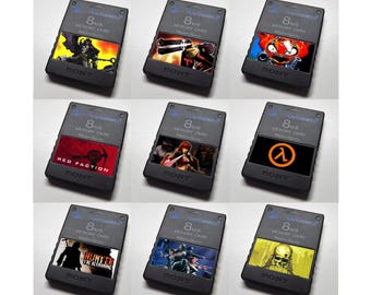 Custom Misc All-Stars (Half Life, Gungrave, Fur Fighters, Red Faction, Bloody Roar) PlayStation 2 (PS2) Memory Card Stickers - Catalog #3