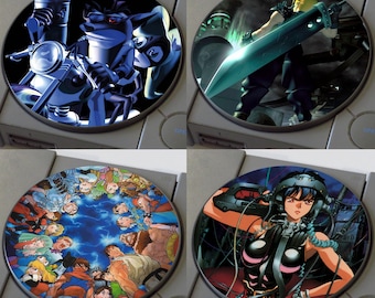 Custom PlayStation (PS1) Console Lid Stickers (Crash Bandicoot, Final Fantasy, Dragon Ball, Metal Gear Solid, Resident Evil - You Pick!