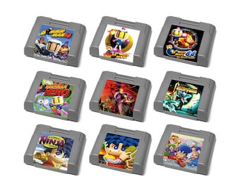 Custom Konami (Castlevania, Bomberman, Goemon) Nintendo 64 (N64) Memory Card Stickers - You Pick!