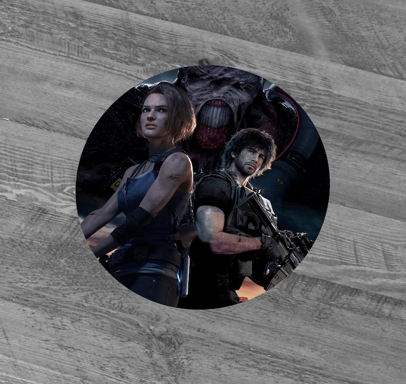 Anpassade Resident Evil och Dino Crisis 3 i runda skräckklistermärken - Lady Dimitrescu, Ada Wong, Utbrott, Revelations, By, Biohazard RE 3 Remake