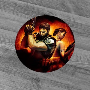 Anpassade Resident Evil och Dino Crisis 3 i runda skräckklistermärken - Lady Dimitrescu, Ada Wong, Utbrott, Revelations, By, Biohazard RE 5