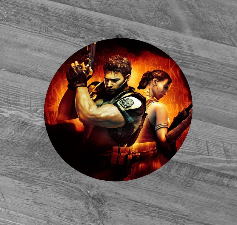 Anpassade Resident Evil och Dino Crisis 3 i runda skräckklistermärken - Lady Dimitrescu, Ada Wong, Utbrott, Revelations, By, Biohazard RE 5