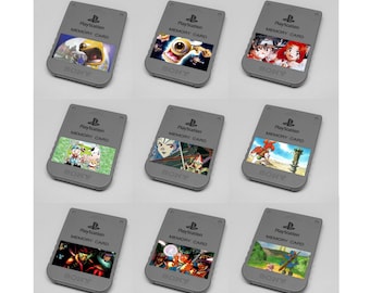 Custom Misc RPGs (Monster Rancher, Harvest Moon, Jade Cocoon) PlayStation 1 (PS1) Memory Card Stickers - Catalog #1 - You Pick!
