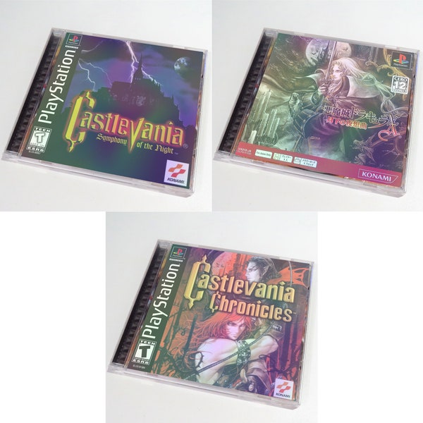 Custom Castlevania PlayStation (PS1) Holographic Cover Art Inserts / Stickers