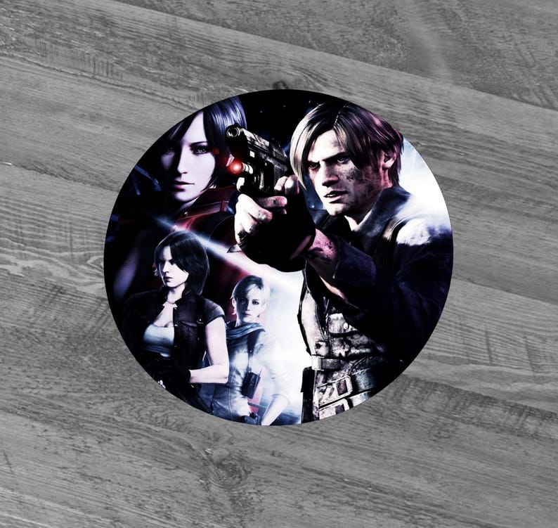 Anpassade Resident Evil och Dino Crisis 3 i runda skräckklistermärken - Lady Dimitrescu, Ada Wong, Utbrott, Revelations, By, Biohazard RE 6