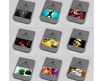 Custom Misc Platformers (Oddworld, Earthworm Jim, Heart of Darkness, Croc) PlayStation Memory Card Stickers - Catalog #2 - You Pick!